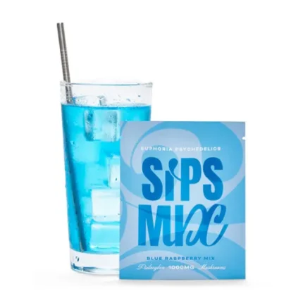 1000mg blue raspberry mushroom drink packet