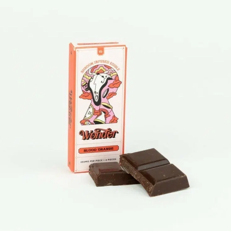 wonder 1000mg blood orange flavour magic mushroom chocolate bar