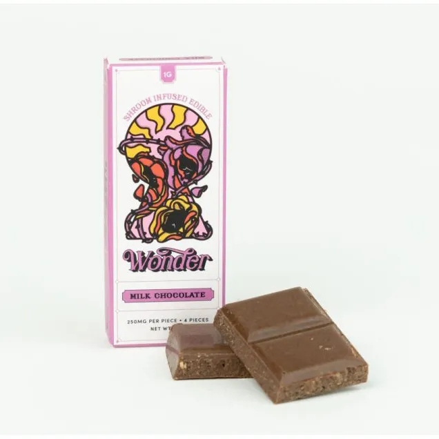 wonder 1000mg milk chocolate magic mushroom chocolate bar