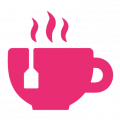 Cup with tea bag icon symbolizing magic mushroom tea for delivery in Canada.